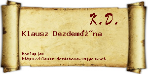 Klausz Dezdemóna névjegykártya